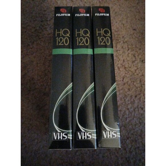 FUJI VHS T-120 HQ120 Tape 6 hours VCR Recording NEW SEALED FUJIFILM 3 Pack!! - Picture 2 of 3